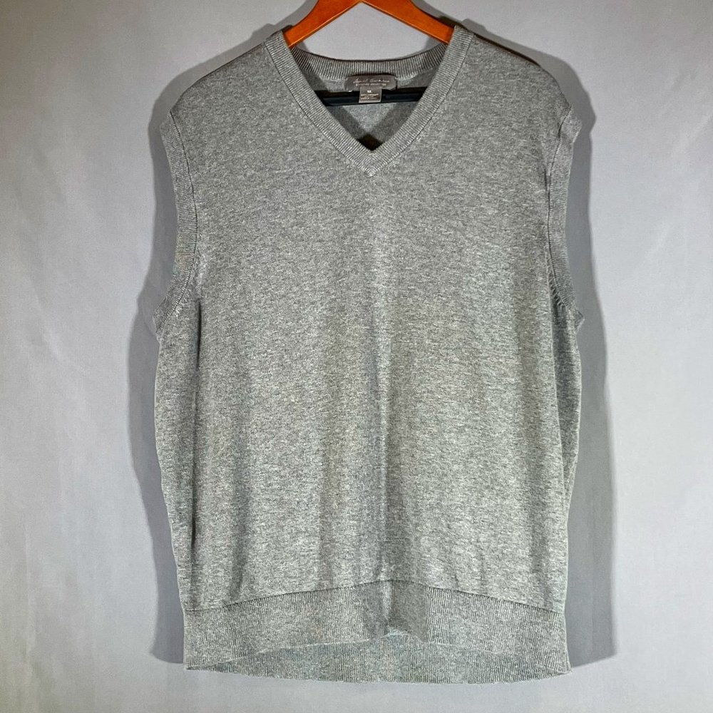 Daniel Cremieux Signature Collection V Neck Gray Cotton Sweater Vest Men's XL